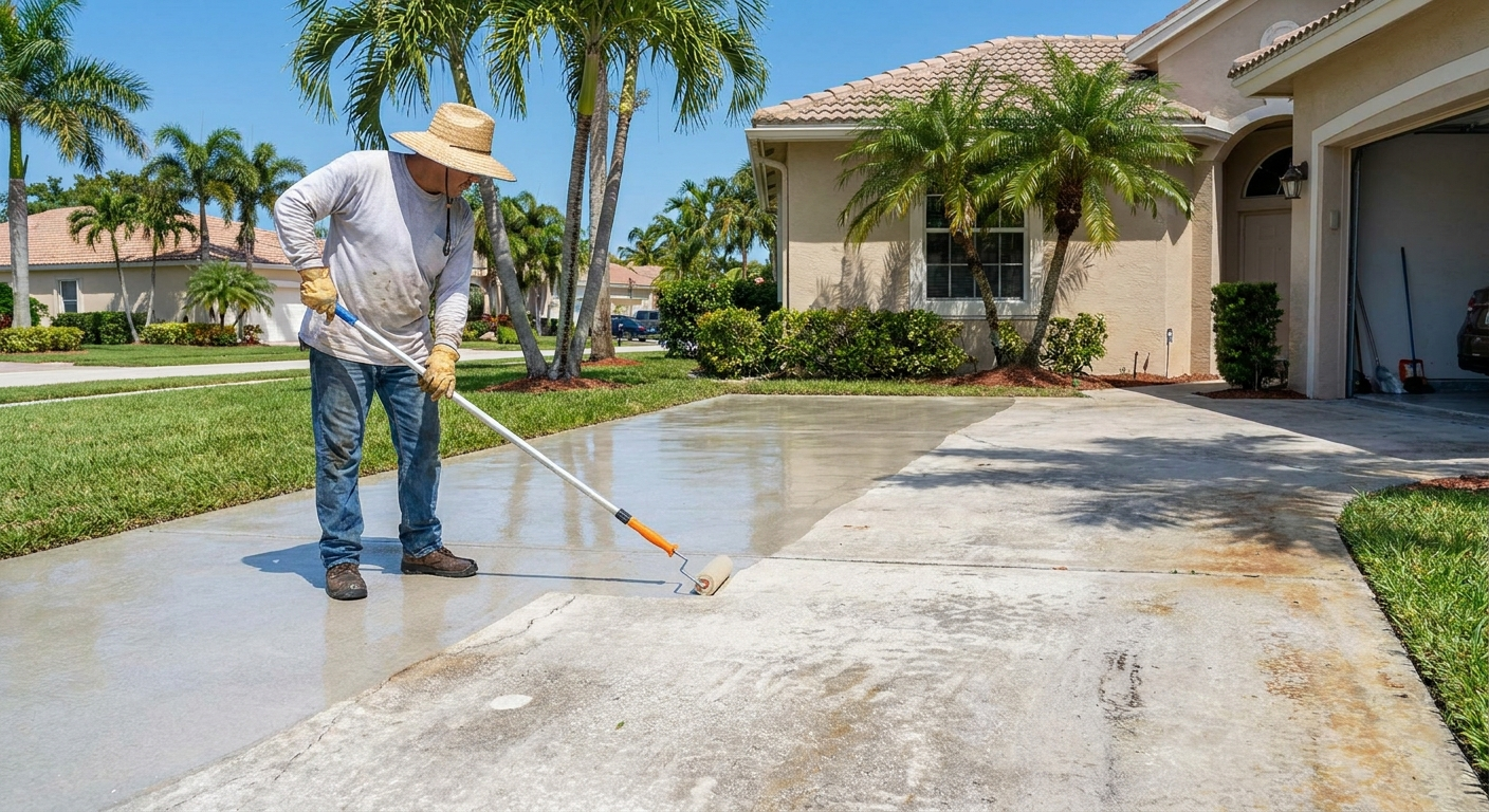 Concrete driveway sealing frequency in Orlando, Florida climate